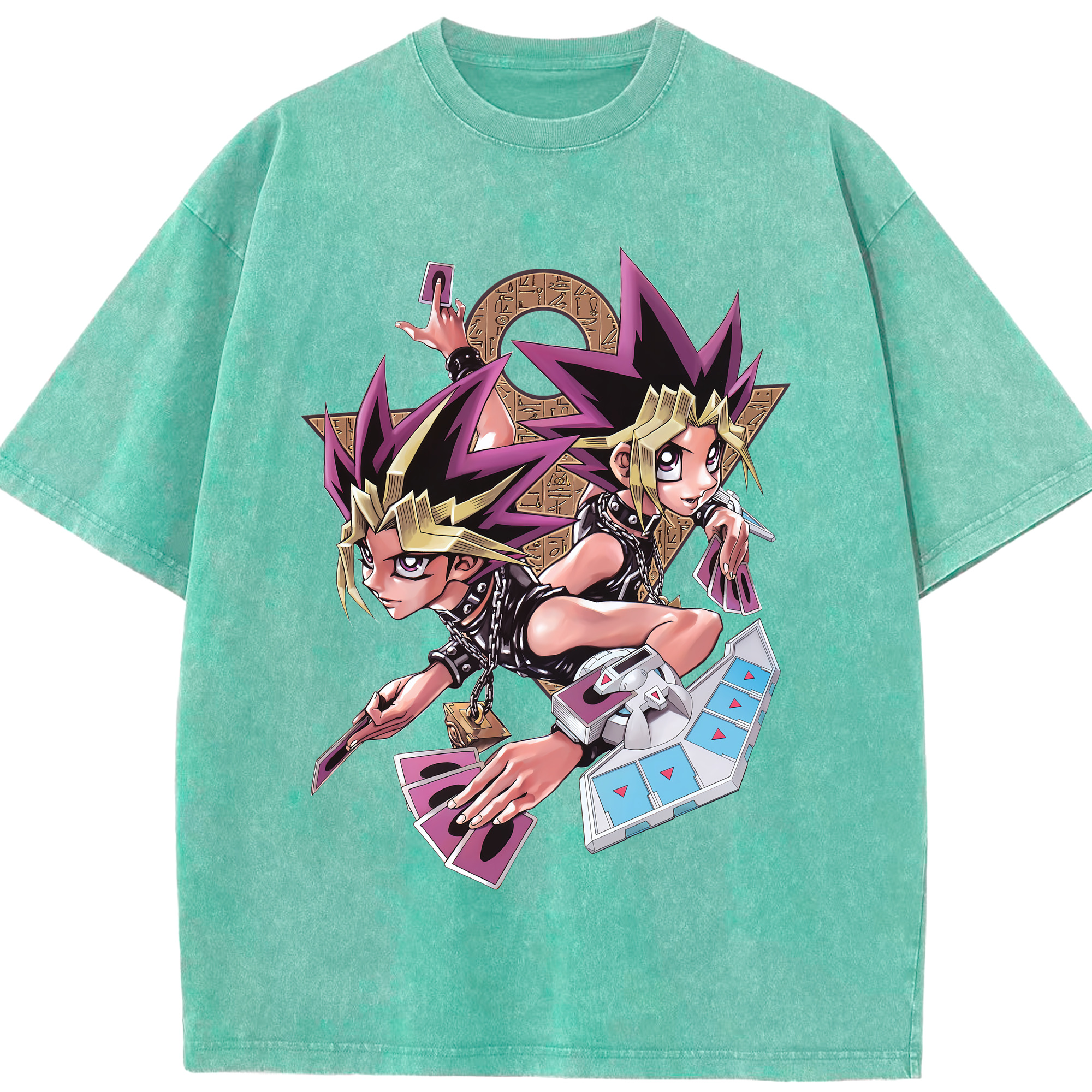 （画像用） 遊☆戯☆王 Yu-Gi-Oh! 綿100% ヴィンテージ風 半袖Tシャツ（フロントプリント）